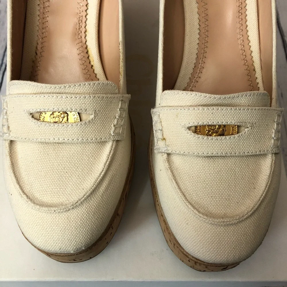Chloe platform penny loafer wedges